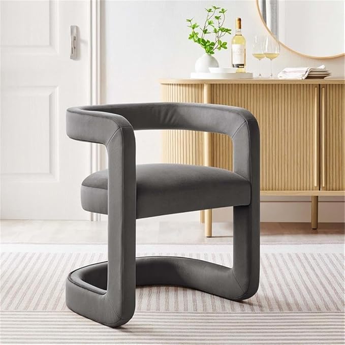 Modway Winslow Stain-Resistant Performance Velvet Accent Chair in [Color]- Open Back Barrel Armchair - Versatile Upholstered Dining Chair - Cozy Reading Chair