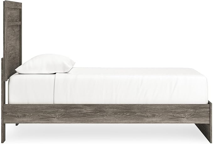 Signature Design by Ashley Ralinksi Rustic Twin Panel Bed, Foundation or Box Spring Needed, Light Gray