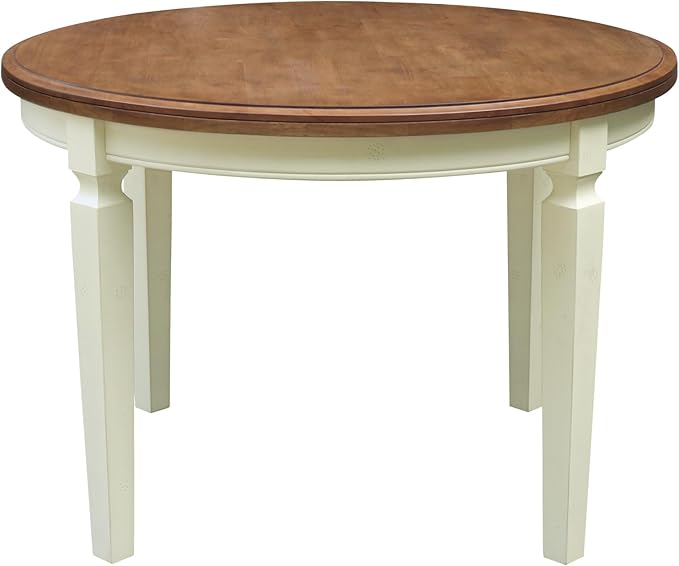 IC INTERNATIONAL CONCEPTS 44 x 44 in Round Top Solid Wood Dining Table in Hickory/Shell