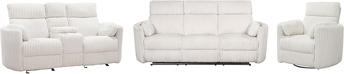 Parker Living Radius - Mega Ivory Power Reclining Sofa Loveseat and Recliner