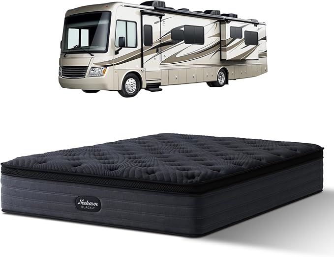 RV Mattress King, 12 Inch Cooling Gel Memory Foam - Medium Firm Hybrid Mattress Fiberglass Free Bed in a Box Designed, CertiPUR-US Certified, 80"x72"x12", Black