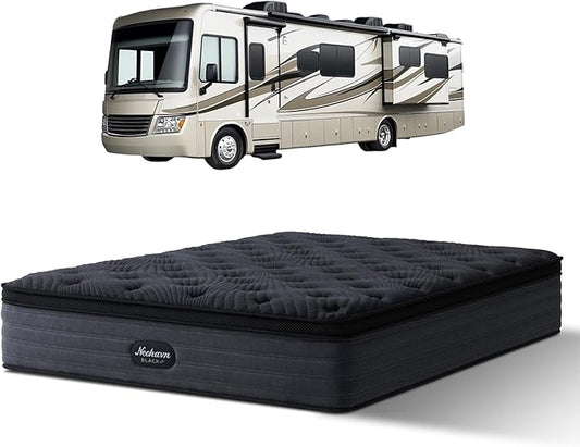 RV Mattress King, 12 Inch Cooling Gel Memory Foam - Medium Firm Hybrid Mattress Fiberglass Free Bed in a Box Designed, CertiPUR-US Certified, 80"x72"x12", Black