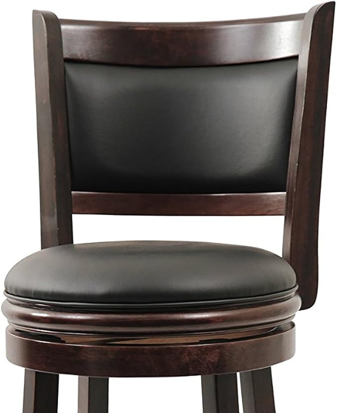 Boraam Augusta Bar Height Swivel Stool, 29-Inch, Cappuccino, 2-Pack