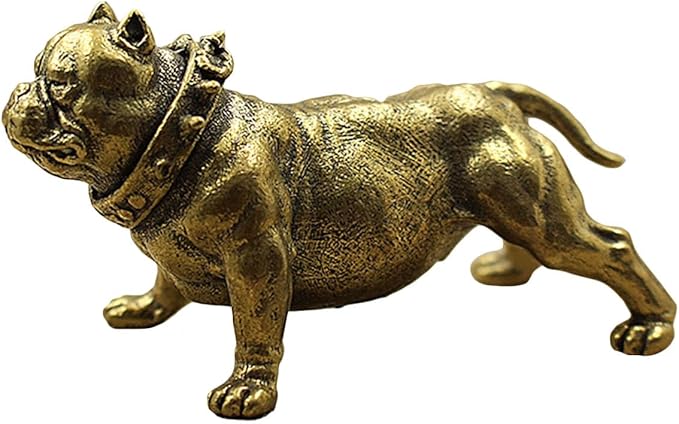 Bulldog Statues, Home Decor Solid Brass Dog Statue Brass Decorative Objects Home Decor Pit Bull Dog Statues Home Decor Decorative Statues for Offices Desktops Bookshelves