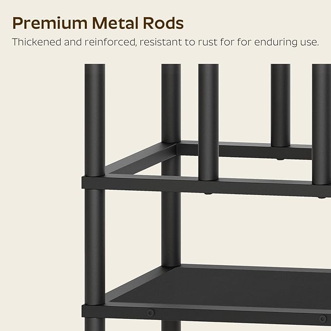 Free Standing Shoe Rack, 3 Tier Boots Rack Organizer, Tall Boots Rack for Closet, Cowboy Boot Storage, Holds 10 Pairs, Black SS09BBY1
