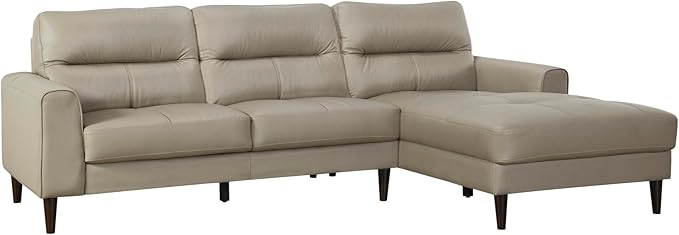 Lexicon Leather Match Sectional Couches for Living Room, L Shape Couch, Leather Sectional Couch, Modern Sofa Living Room Sofa with Right Chaise for Living Room, Bedroom, Office, Apartment, Latte