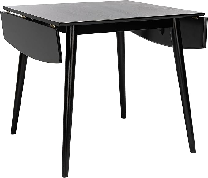 SAFAVIEH Home Collection Kaylee Matte Black Drop Leaf Dining Room Table DTB1403A