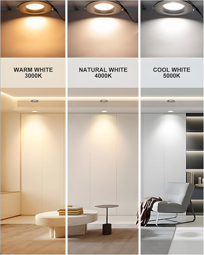 Lightdot 6 Inch Recessed Lighting 12 Pack Brown, 12W Dimmable LED Downlight 3CCT Selectable (3000K/4000K/5000K), Anti-Glare Slim Canless Ceiling Light