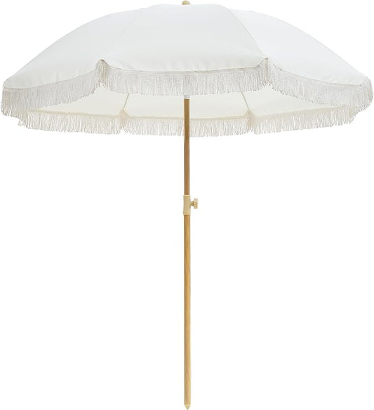 Aohanoi Outdoor Umbrella - Sun Protection, Rain Resistant, Windproof with Manual Open-Close Feature - Ideal for Beach, Camping, and Picnics