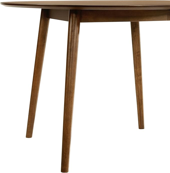 Armen Living Arcadia 42" Round Dining Table in Walnut Wood