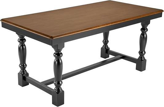 Bush Home Rectangular Dining Table, 67 inch Squire Trestle, Farmhouse Decor, Sterling Collection, Dark Brown
