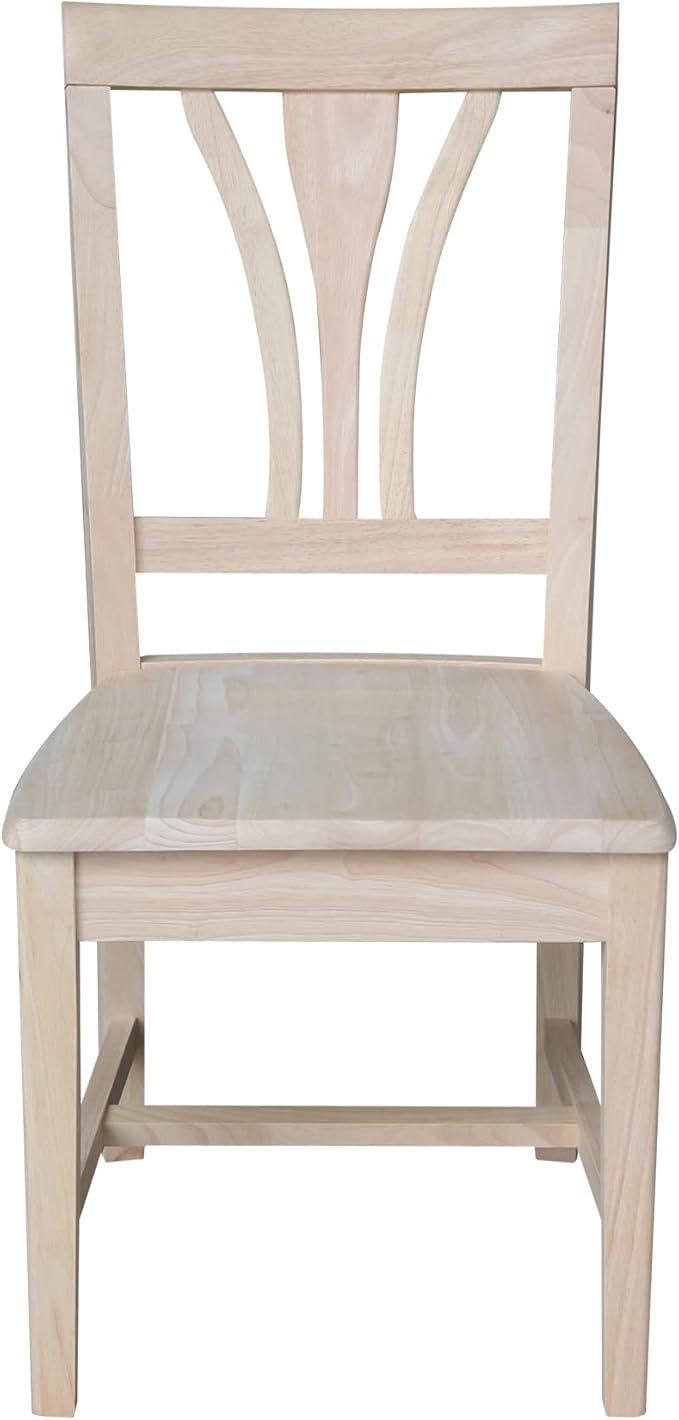 International Concepts Solid Wood Fanback Dining Chairs in Unfinshed (Set of 2)