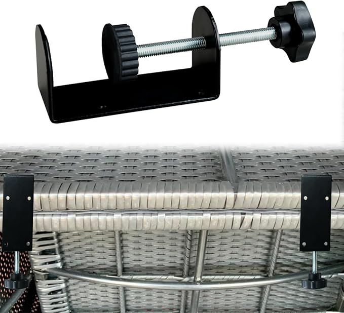 4 Sets Patio Furniture Clips, Adjustable Sectional Couch Sofa Funiture Clamps, Sectional Patio Couches Clips 3in Outdoor Wicker Furniture Clips