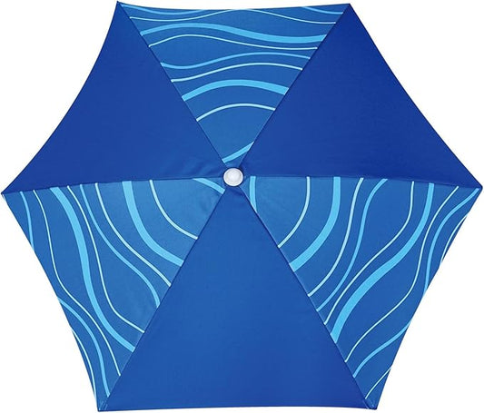 AMMSUN 5ft Seaside Umbrella for Sand Box and Water Table - Kids Durable Umbrellas for children Beach Camping Garden Outdoor Play Shade (5ft Navy Blue)