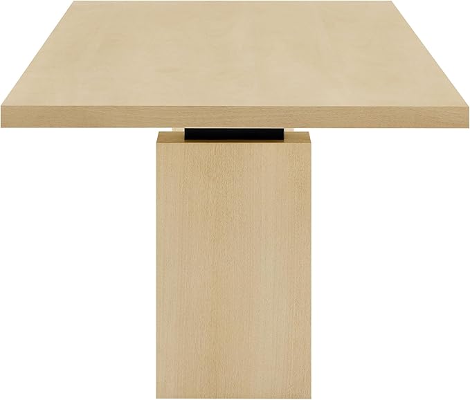 Modway Piston 82 Inch Solid Wood Rectangle Dining Table in Natural – Modern Farmhouse Kitchen Table for 6-8 People – Rustic Wooden Dining Room Table