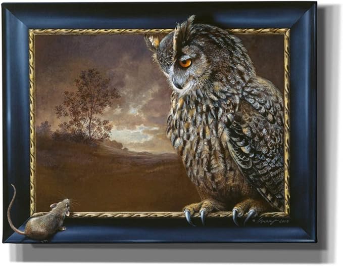 Epic Graffiti 'Eagle Owl and Mouse' by Harro Maass, Canvas Wall Art, 34"x26"