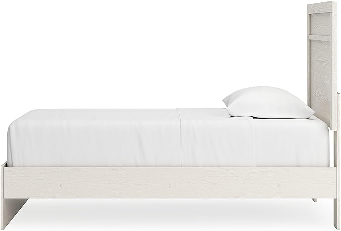 Signature Design by Ashley Stelsie Farmhouse Twin Panel Bed, Foundation or Box Spring Needed, White