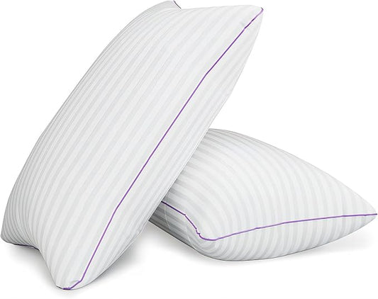 VAINOC Pillows Standard Size Set of 2,Breathable Hotel Collection Bed Pillows for Sleeping Medium Soft Down Alternative Microfiber Filled,17 x 26 Inches
