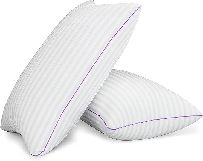 VAINOC Pillows Queen Size Set of 2,Breathable Hotel Collection Bed Pillows for Sleeping Medium Soft Down Alternative Microfiber Filled,20 x 30 Inches