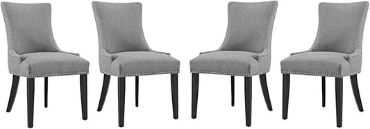 Modway EEI-3497-LGR Marquis Dining Chair Fabric Set of 4, Light Gray