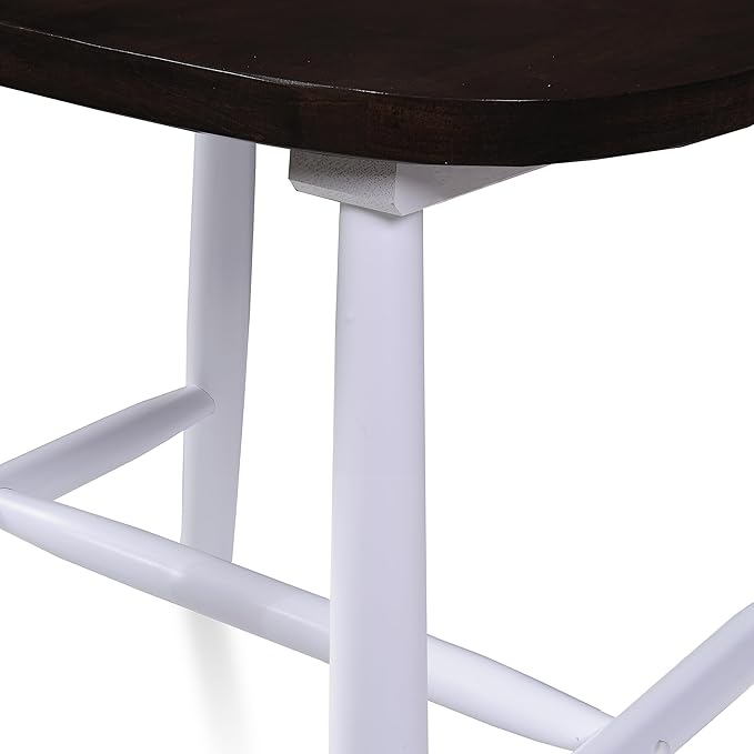 Christopher Knight Home Declan Farmhouse Cottage High Back Spindled Rubberwood Dining Chairs, 2-Pcs Set, Brown / White