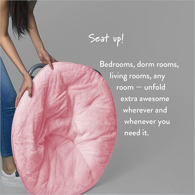 Urban Lifestyle Faux Fur Saucer Chair, Light Pink