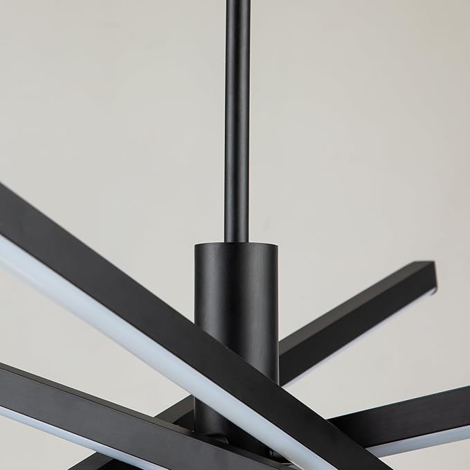 Y'INSP Modern Sputnik Chandeliers LED Linear Chandelier Light Black Pendant Light for Dining Room Kitchen Island Bedroom Living Room LED Embedded Pendant Lighting Fixture