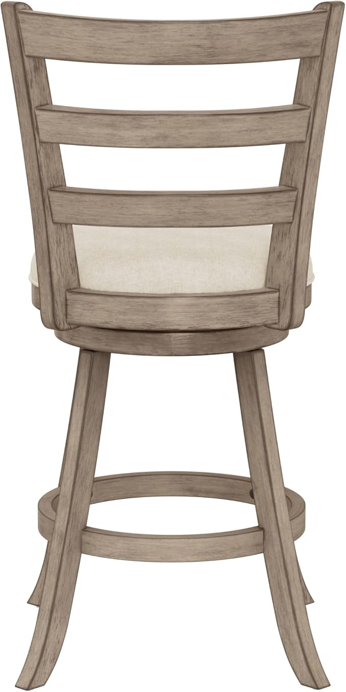 Hillsdale Laymon Modern Wood Swivel Counter Height Stool, Gray Brown
