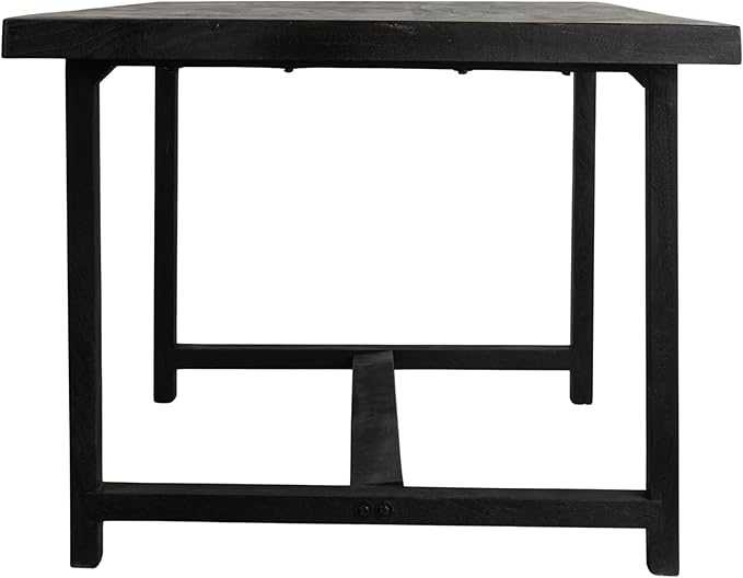 Creative Co-Op Elegant Acacia Wood Rectangular Dining Table, Black