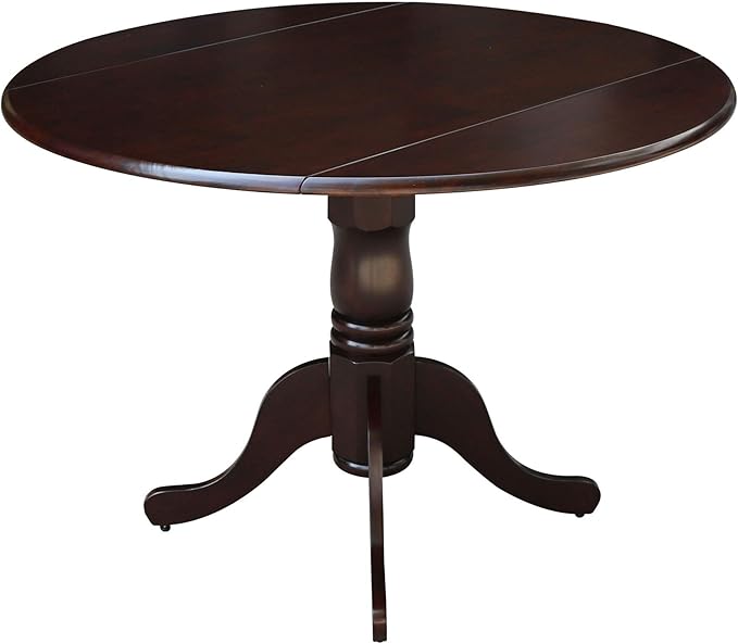 International Concepts 42" Dual Drop Leaf 2 San Remo Chairs Dining Table, Rich Mocha
