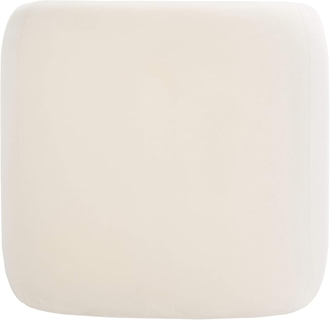 Safavieh Home Collection Kibo Modern Waterfall Cream Velvet Ottoman (Fully Assembled)