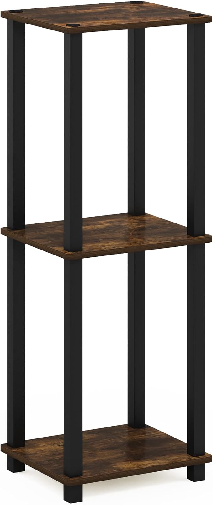 Furinno Simplistic End Table, 2-Pack, Amber Pine/Black