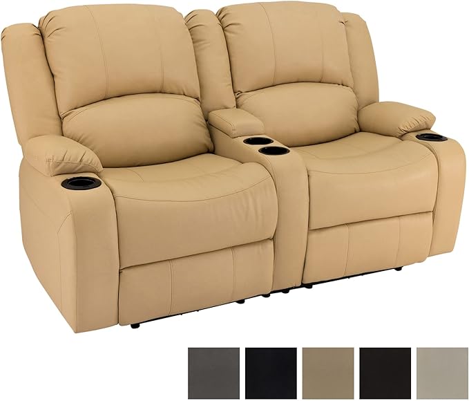 RecPro RV 64" Powered Recliner Loveseat | Wall Hugger Sofa | Ultrafabrics Brisa (Desert Clay)