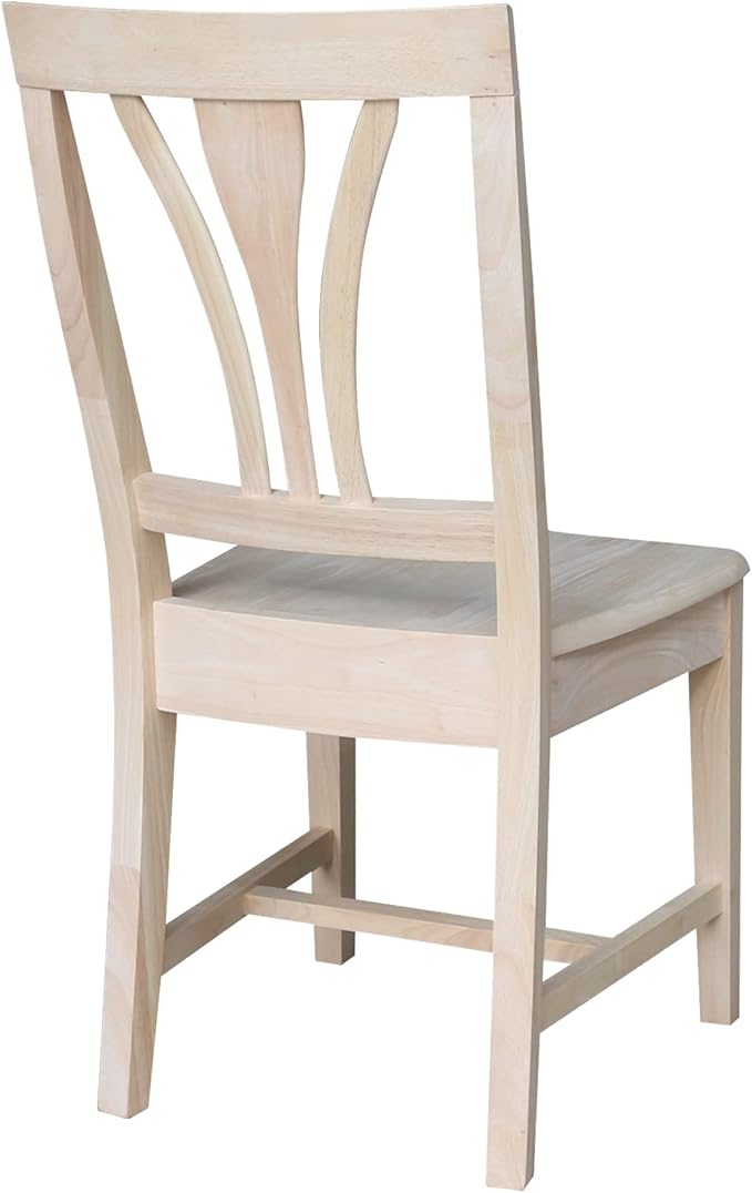 International Concepts Solid Wood Fanback Dining Chairs in Unfinshed (Set of 2)