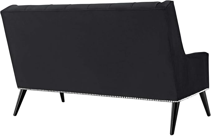 Modway Peruse Velvet Loveseat in Black
