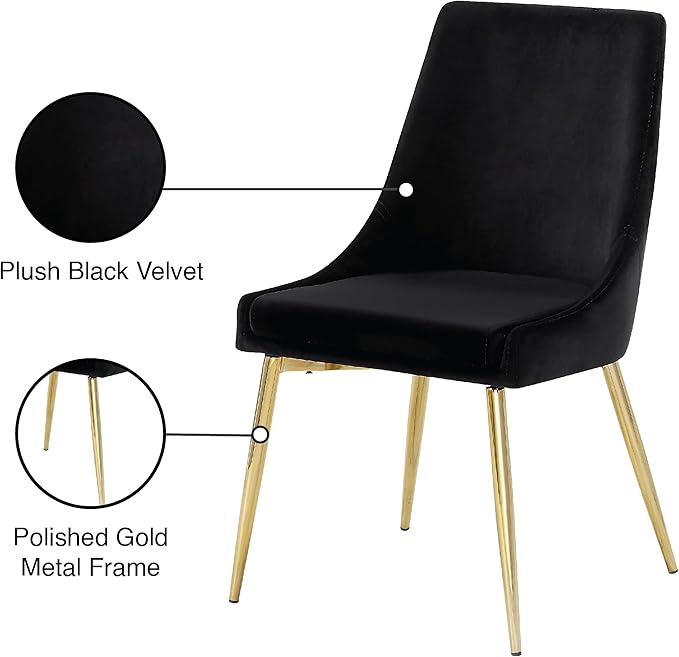 Meridian Furniture Karina Black Velvet Dining Chair (Set of 2)