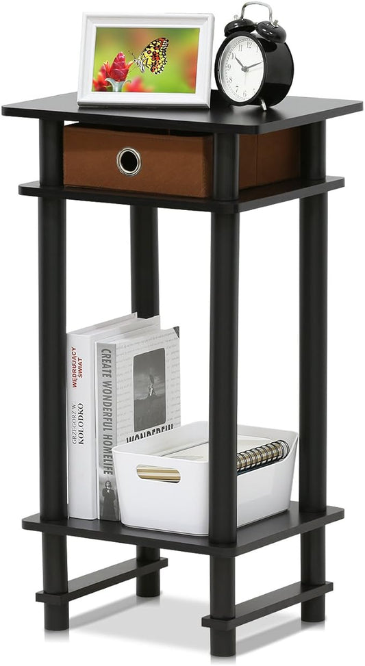 Furinno 17017 Turn-N-Tube End Table, 1-Pack, Espresso
