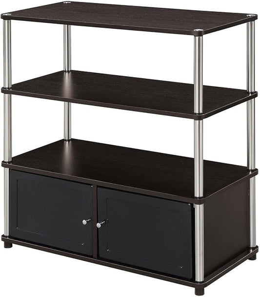 Convenience Concepts Designs2Go Highboy TV Stand with Storage Cabinets and Shelves for TVs up to 40 Inches, Espresso