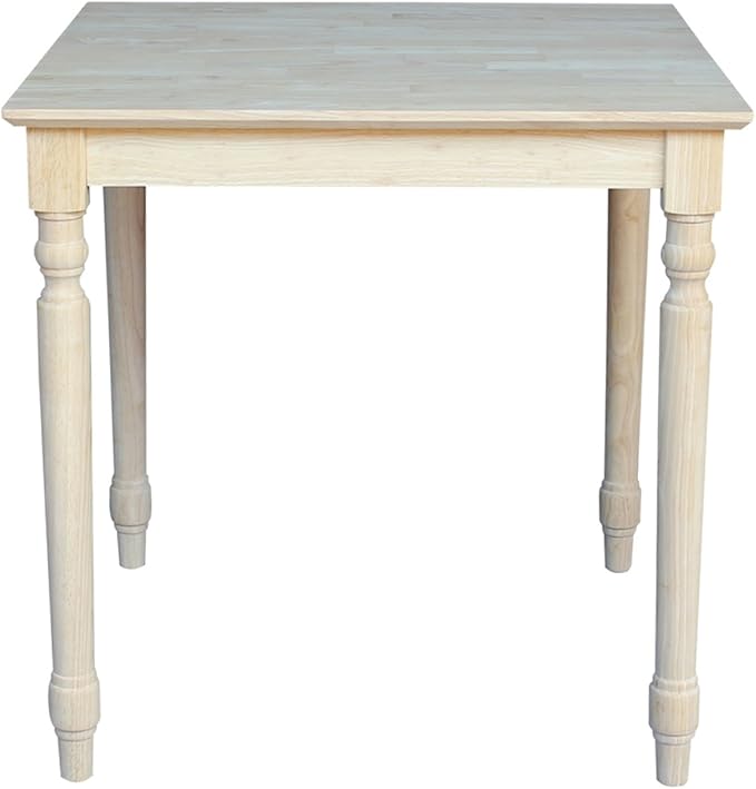 International Concepts Solid Wood Top Table with Turned Legs in Natural