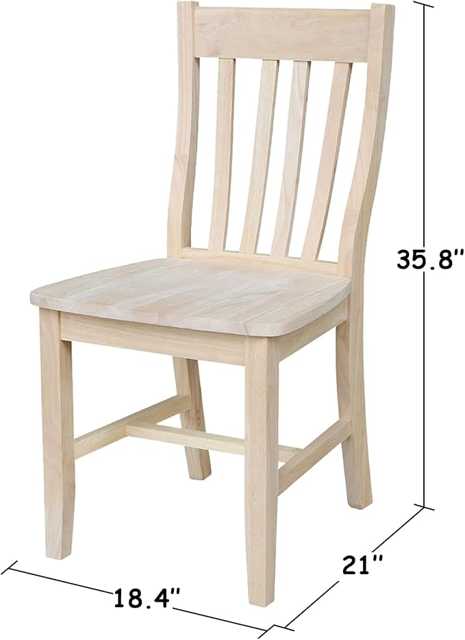 IC INTERNATIONAL CONCEPTS 30" Round Top Solid Wood Pedestal Table with 2 Dining Chairs in Unfinished