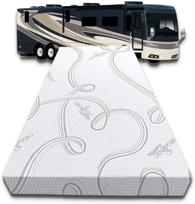 FoamRush 6-Inch Bunk (30" x 75") Mattress Gel Memory Foam RV Mattress Replacement with Cotton Cover, Medium Firm, Comfort, Pressure Relief, Made in USA, Travel Camper Trailer Truck
