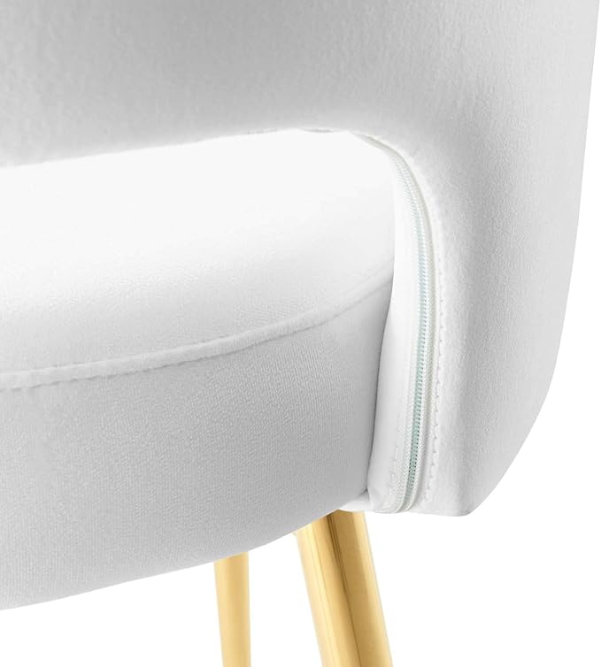 Modway Rouse Performance Velvet Dining Side Chair in White