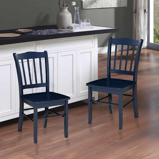 Boraam Shaker Dining Room Side Chairs, Set of 2 – Navy Blue Finish