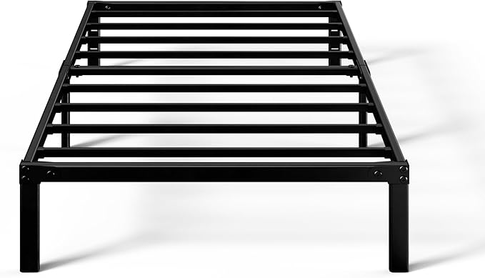 ZINUS Yelena 14 Inch Twin Metal Platform Bed Frame, Steel Slat Support, No Box Spring Needed, Eco Friendly WonderBox(TM) Packaging, Easy Assembly, Black
