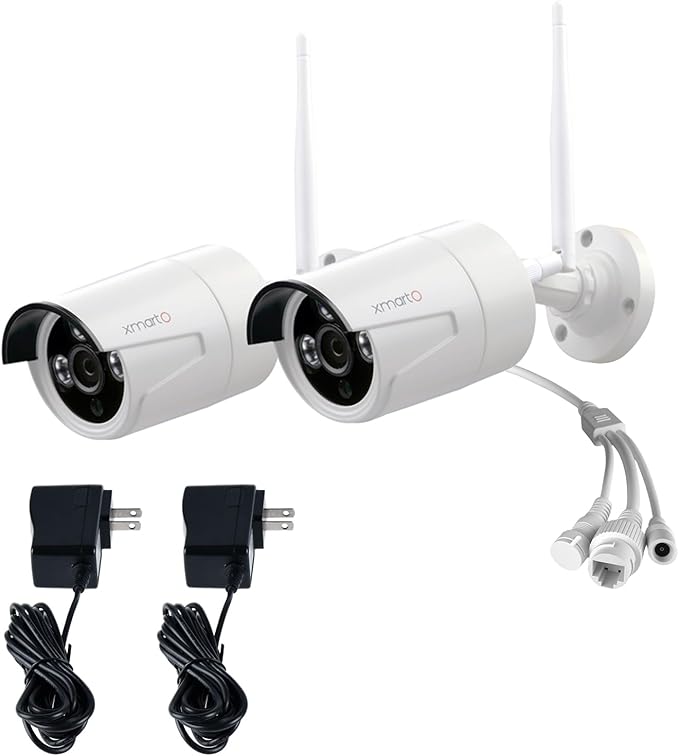 xmartO WB2024-W 2K 3MP Super HD WiFi Home Security Camera with Built-in Microphone (add-on Camera with 3.6mm Lens，Pack of 2, Requires 5MP NVR to Work)