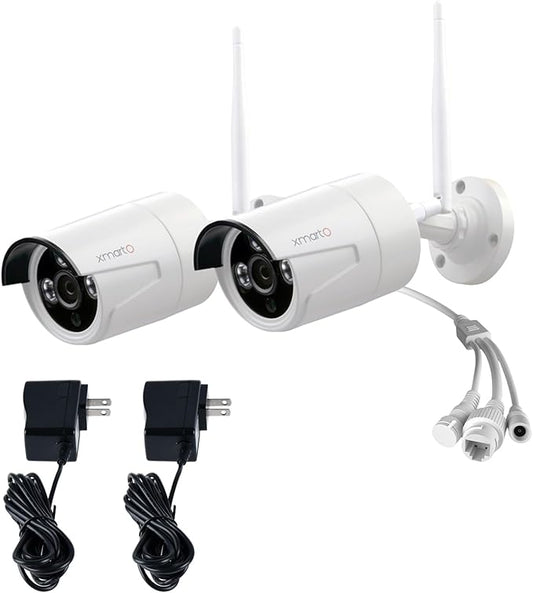 xmartO WB2024-W 2K 3MP Super HD WiFi Home Security Camera with Built-in Microphone (add-on Camera with 3.6mm Lens，Pack of 2, Requires 5MP NVR to Work)