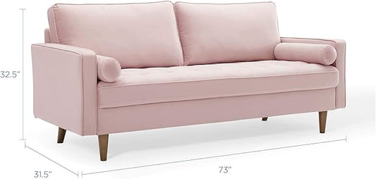 Modway EEI-3764-PNK Valour Performance Velvet Sofa, Pink