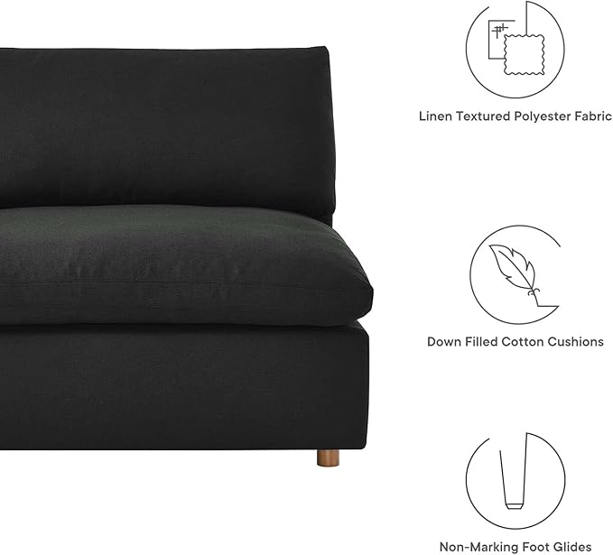 Modway Commix Down-Filled Overstuffed Upholstered 7-Piece Sectional Sofa