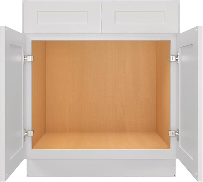 LOVMOR Kitchen Sink Base Cabinet, Unassembled Cabinet, Single Sink Storage Unit, Large Capacity, 24" D*30" W*34-1/2"H (Light Gray)