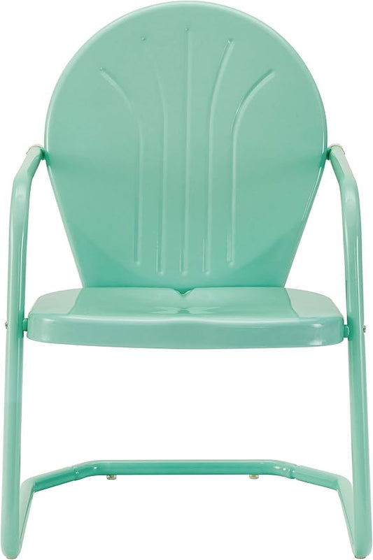 Crosley Furniture Griffith Outdoor Chair, Retro Metal Patio Chairs for Dining, Porch, Deck, Balcony, Aqua